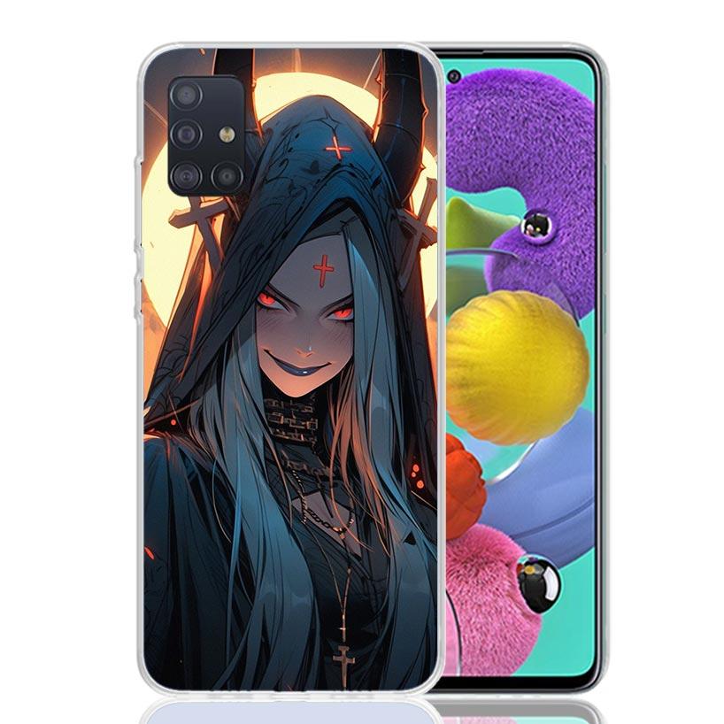 Dark Demon Nun Phone Case for Samsung Galaxy A52 A51 A50S A12 A22 A32 A72 A10S A30S A31 A71 Note 20 Ultra 10 Plus S10 Galaxy A52