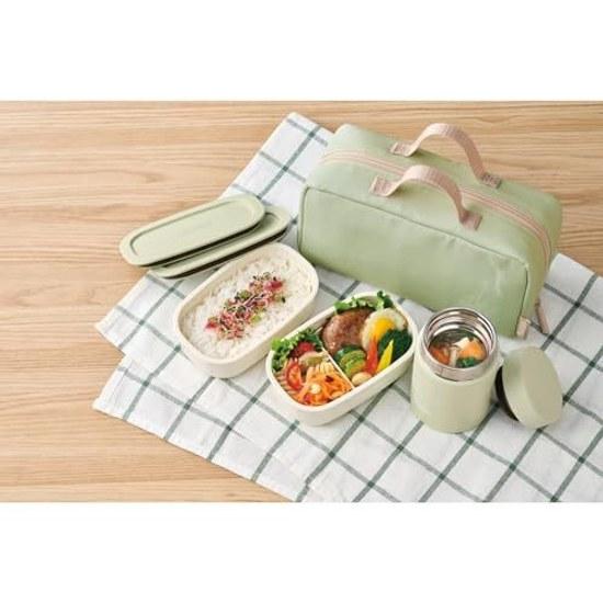 Thermos Vacuum Insulated Soup Lunch Set 800ml Dusty Green Structure Dedicated Pouch Washable Container Microwave Safe Bento Box JEH-800 DTG