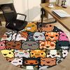 1pc Kitty Cats Office Round Area Rug, Indoor Mat Suitable ForOffice, Under Office Chairs Bedroom Living Room Home Decor, Room Deco n77