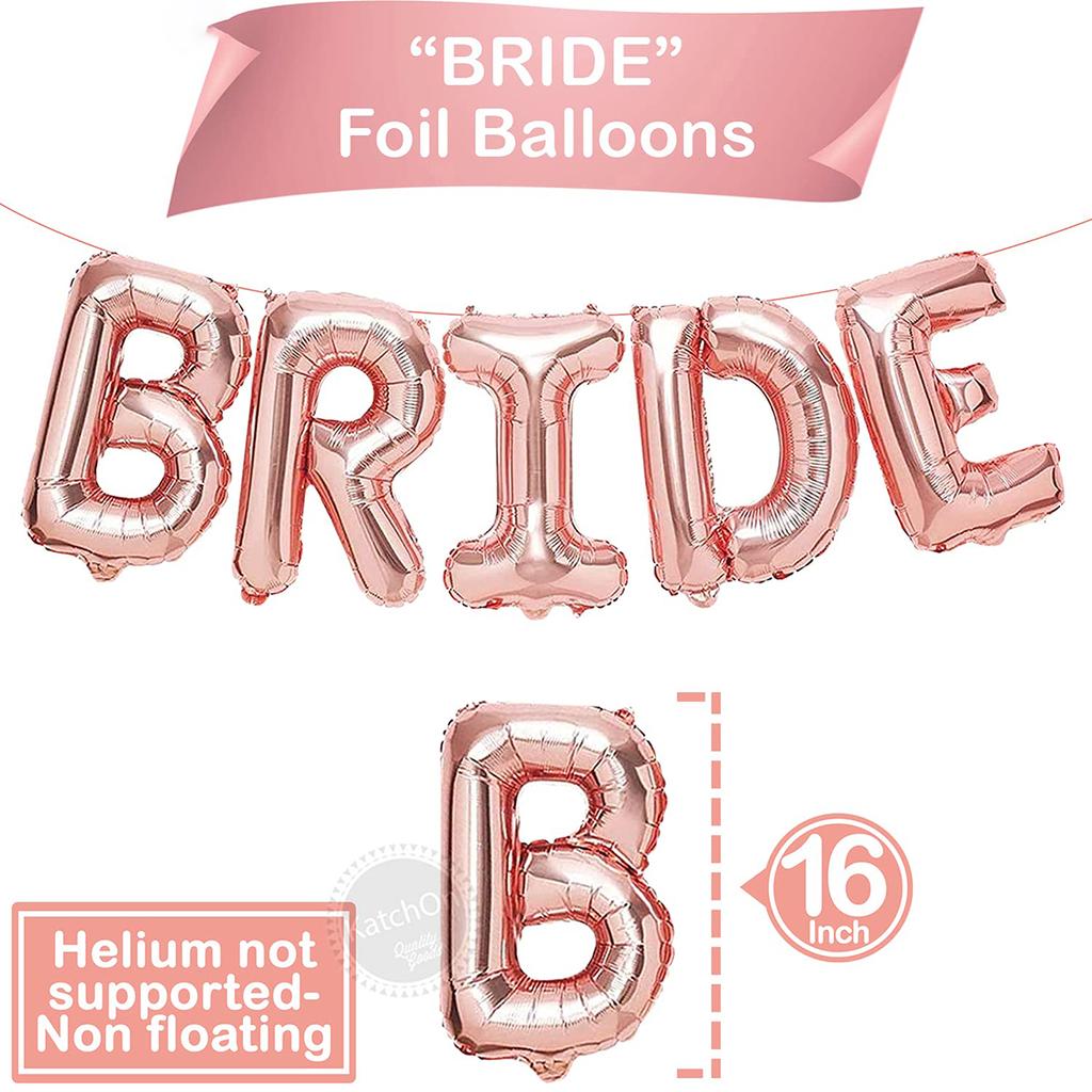 Bride Balloons Rose Gold Set Bride Balloons Bachelorette Party Decorations Rose Gold Bridal Shower Decorations, Bachelorette Balloon