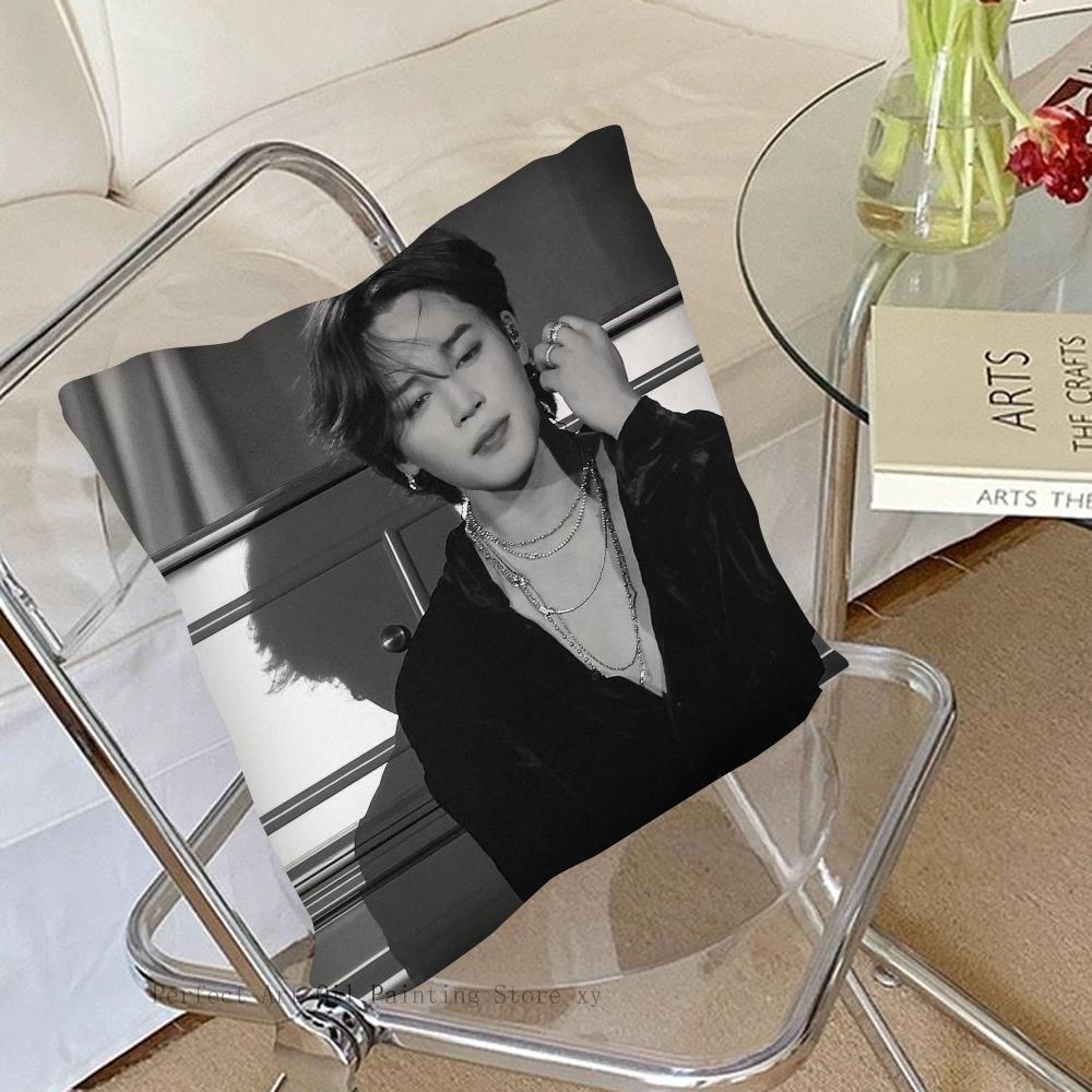 Korean Celebrity Park JiMin Pillow Case Square Pillow Bedroom Sofa Leisure Comfort Cushion Car Living Room Home Decoration 40X40