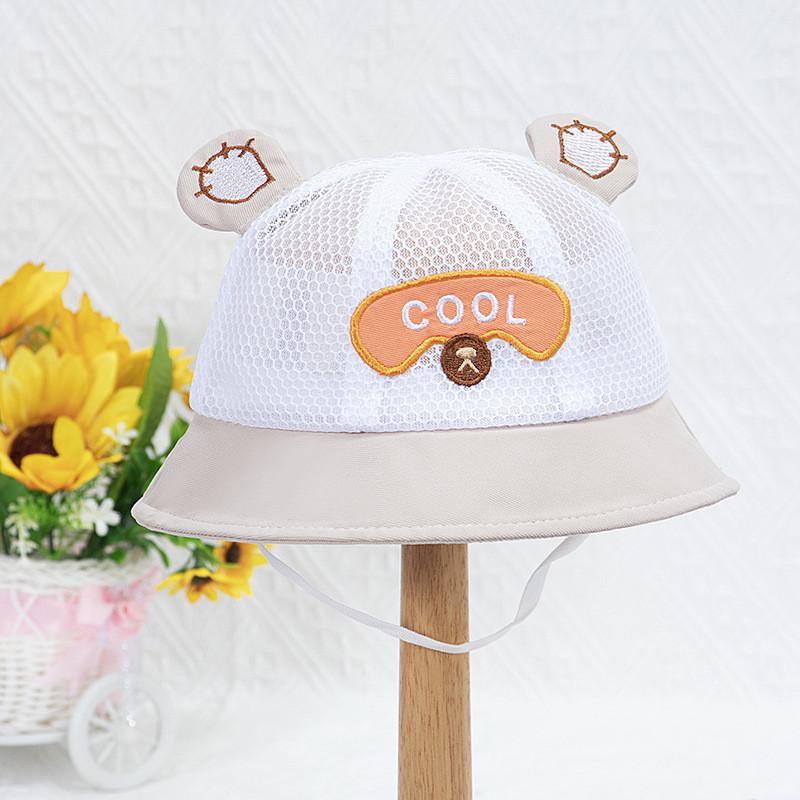 

Baby Summer Sun Hat With Breathable Mesh For Outdoor Travel Kids Cotton Linen Cap Khaki