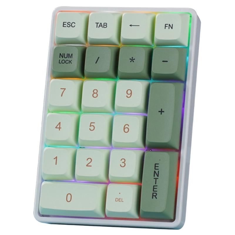 21 Key Numeric Keypad Ergonomic Lightweight Digital Keyboard Corded Bluetooth-compatible 2.4G Wireless Number Keypad