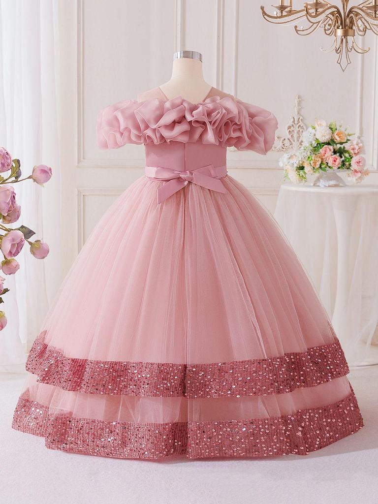 European & American Style Flower Girl Princess Dress - Puffy Skirt for Wedding & Piano Performance