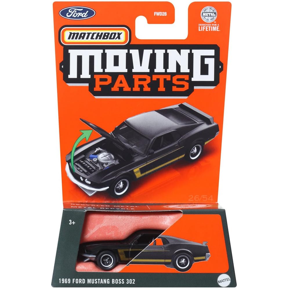 Matchbox MOVING PARTS 1/64-1969 FORD MUSTANG BOSS 302 чёрный
