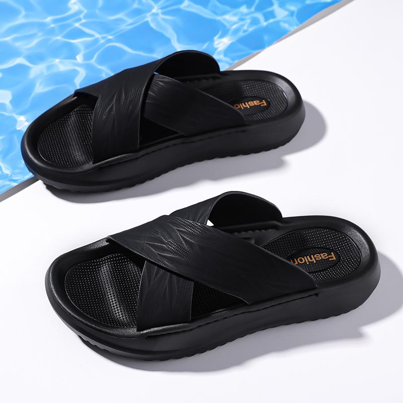 Fashion 2025 Casual Style Sandals Men Retro Hook & Loop Beach Slides Eco-Friendly Chunky Sole Outdoor Shoes with Arch Support & Non-Slip