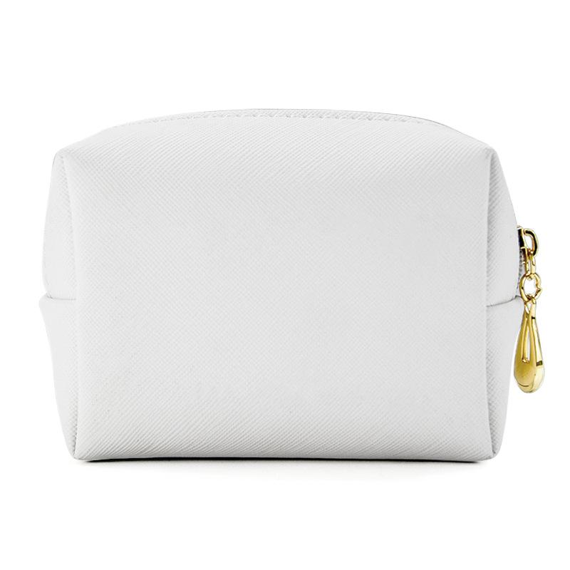 Cosmetic Bag Women Popular Product Pu Hand-Held Portable Square Waterproof Zipper Cute Travel Makeup Skincare Bag