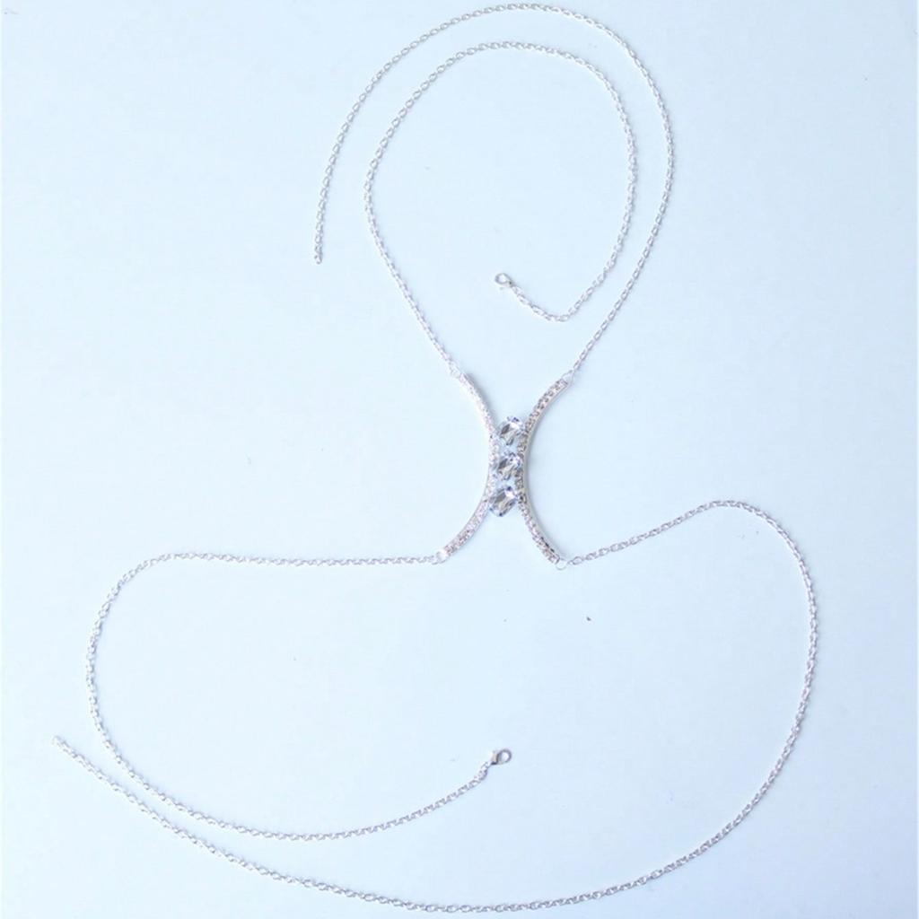 Water Drop Shaped Chest Rest European And American Sexy Beach Fashion Rhinestone Chest Women'S Body Chain