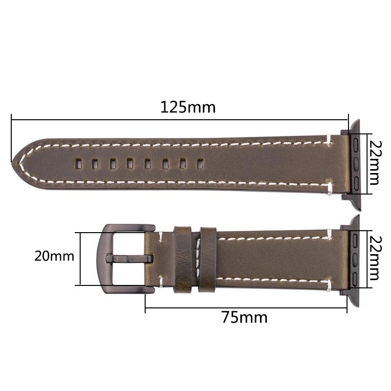 Watchband Genuine Leather Watchband For Apple Watch Band 44mm 45mm 40mm 41mm 42mm 38mm Strap Women Men Iwatch Series 7 6 5 4 Se Bracelet