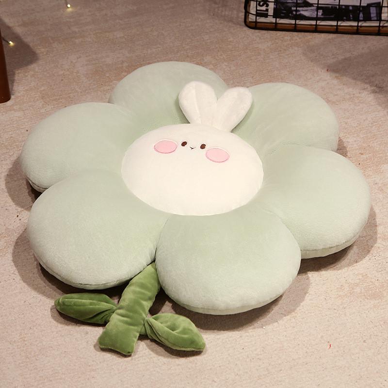 Adorable Pink Rabbit Flower Plush Pillow Soft Toy For Office Seat Cushion And Tatami Mat