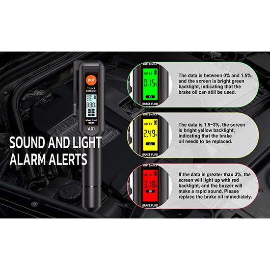 Automotive Brake Fluid Diagnostic Tool DOT 3.0/4.0/5.1 Compatible Brake Oil Detection Pen Support for Automotive Maintenance