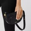 Burberry Olympia Logo Print Lambskin Half Moon Bag Women Handbags Black 80359841