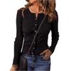Women's Solid Color Button Cardigan Knitted Sweater Jacket