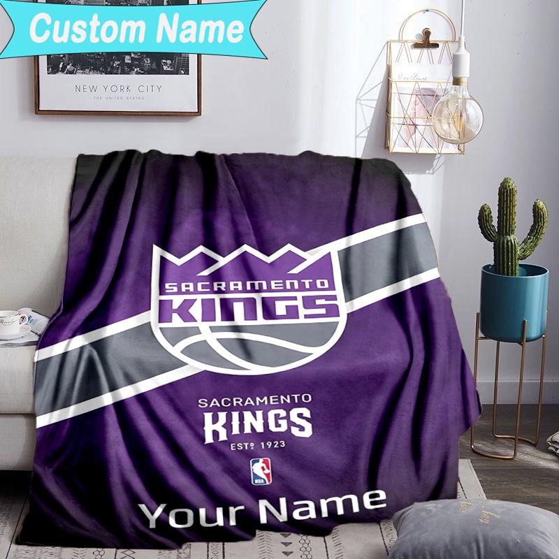 Custom Name Blanket Kings Basketball Team Logo Blanket Bedding Blanket for Travel, Camping, Living Rooms, Offices, Sofas, Fan Christmas gift