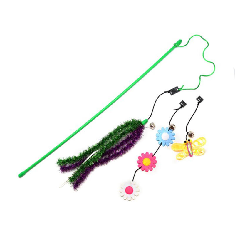 

Patchwork Pet Interchangeable Fishing Rod Spring Cat Toy