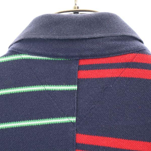 TOMMY HILFIGER Crazy Pattern Border Short sleeve Polo shirt Kanoko Remake Men's Used