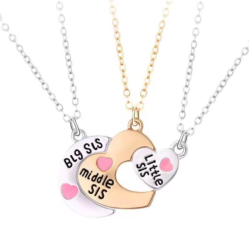 2/3pcs Friendship Necklaces for Women Girls Kawaii Best Friends Mom Daughter Pendant Chain BFF Jewelry Accessories Gifts
