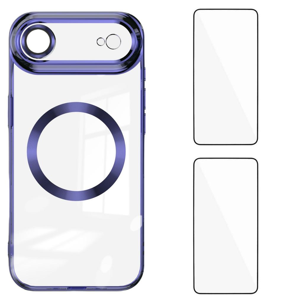 Für iPhone 17 Air Magnetische Hülle WANLONFENG WX Serie TPU Handyhülle mit 2 Stück Schutzfolie/Objektivfolie