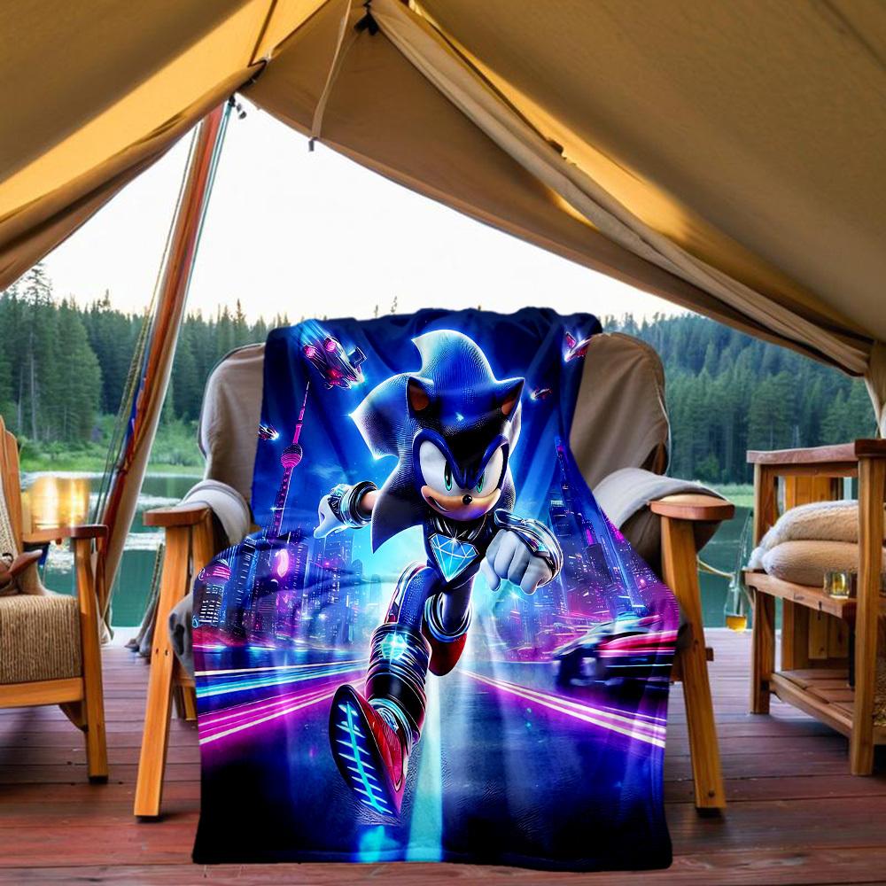 

Sonic Outdoor Flannel Throw Blanket - HD Printed Lightweight Soft Warm All-Season Blanket for Sofa, Bed, Travel, Camping 1203014 80x120cm(31x47inch)