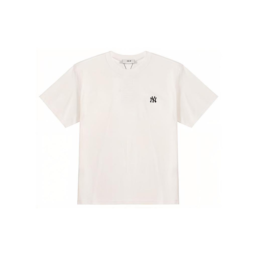 MLB New York Yankees Logo Print Round Neck Pullover American Vintage Moisture-Wicking Short Sleeve T-Shirt Unisex T-Shirt White 3ATSB1133-50IVS