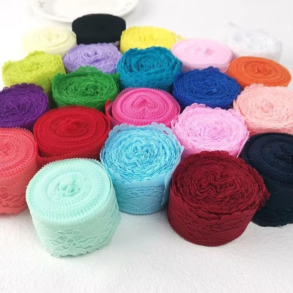New Mesh Embroidery Lace Ribbon Tape Non-Stretch Unilateral Lace Tape Woven Cotton Flower Lace Trim Curtain Craft