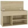 Shoe Bench Sonoma Oak 80 x 30 x 45 cm Wood Based Material