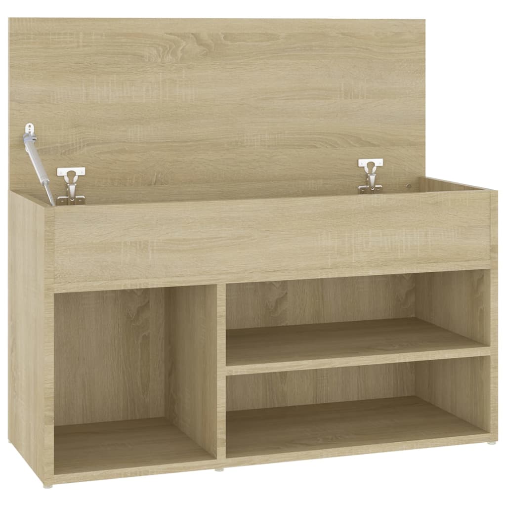Shoe Bench Sonoma Oak 80 x 30 x 45 cm Wood Based Material