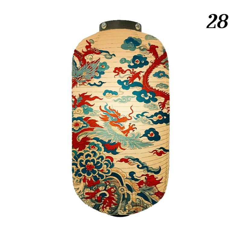 Oriental Style Festival Cloth Lanterns Antique Phoenix Printed Lantern Sushi Cuisine Advertising Sign Party Decoration Ornaments