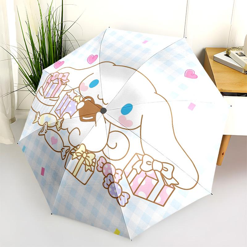 Cinnamoroll Pattern, Automatic Folding Umbrella, Portable and Foldable Design, 8 Ribs, a Christmas or Birthday Gift.