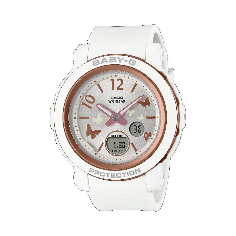 

Casio Men s Resin 100M Water Resistant Analog Shock Resistant Quartz Watch BGA-290BD-7A белый