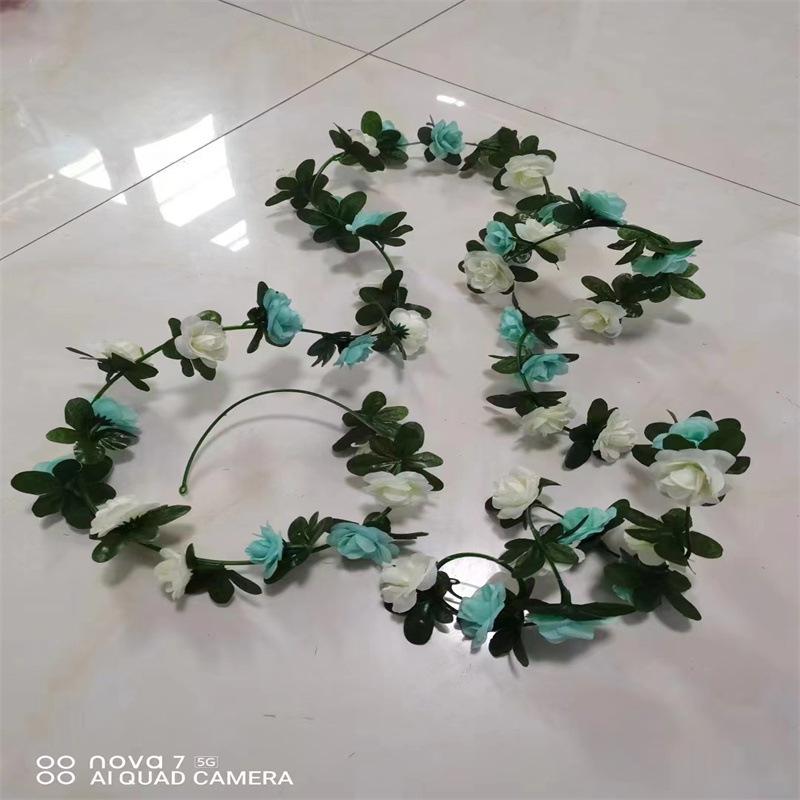 Rose & Peony Artificial Flower Vine - 45 Heads for Wedding Decor, Ceiling & Wall Hanging, Silk Faux Flowers