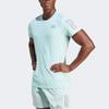 Adidas Own The Run Color Block Logo Round Neck Short Sleeve T-Shirt Men Tops Light-Green IM2534