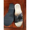 Large size slope heel slippers women's summer wish hollow flower flat bottom one word cool slippers beach women's shoes