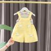 New Summer Baby Clothes Set Children Boys Striped Short Sleeve T-Shirt Overalls 2Pcs/Sets Toddler Girls Clothing Kids Tracksuits