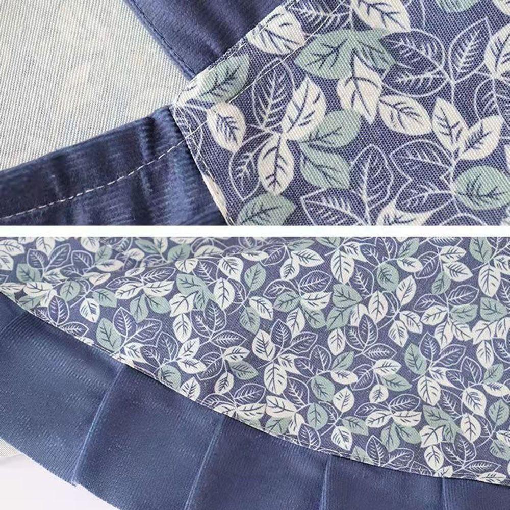 Floral Style Kitchen Cooking Apron Stain-proof Catering Waist Apron Household Work Apron Adult