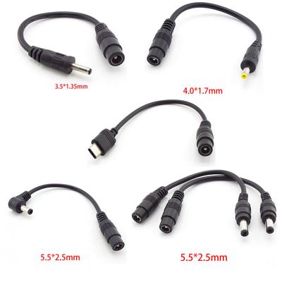 Złącze żeńskie DC 5,5 x 2,1 mm na męskie 5,5 3,5 4,0 5,5 2,1 5,5 x 2,5 3,5 x 1,35 mm 4,0 x 1,7 mm Przewód kablowy typu C Przejściówka przedłużająca Wtyczka