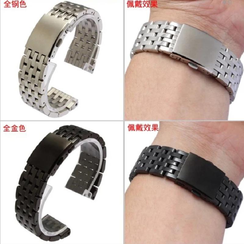 Watchbands Silver 24mm 28mm 30mm Band Width High Quality Stainless Steel  Wrist Watch Band Strap Bracelet Mens Promotion