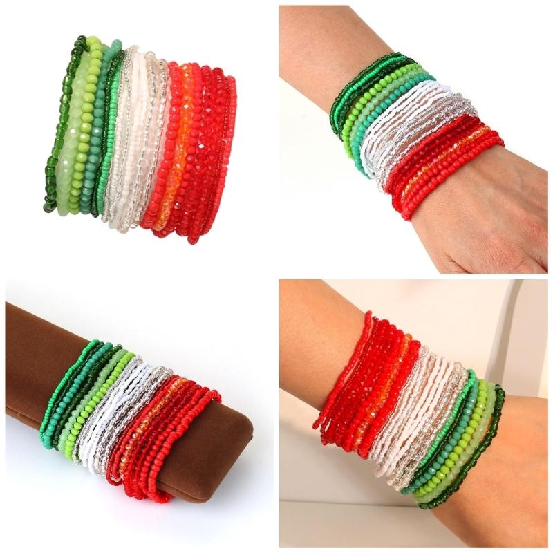 Elegant Handmade Bead Bracelet Collection Stackable Beaded Bracelets Accessory Handmade Bangle for Fashionistas