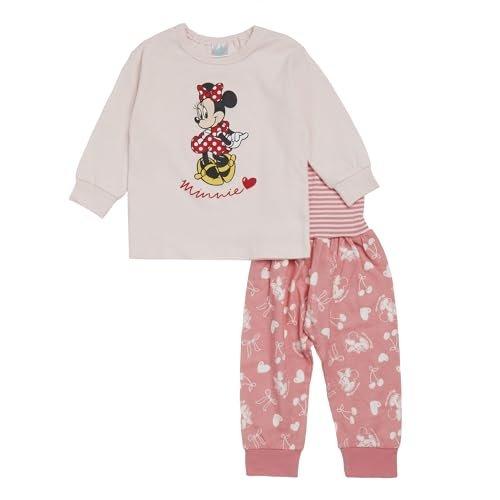 Disney Minnie Mouse Toddler Pajamas Set with Belly Warmer Band Cotton Size 80