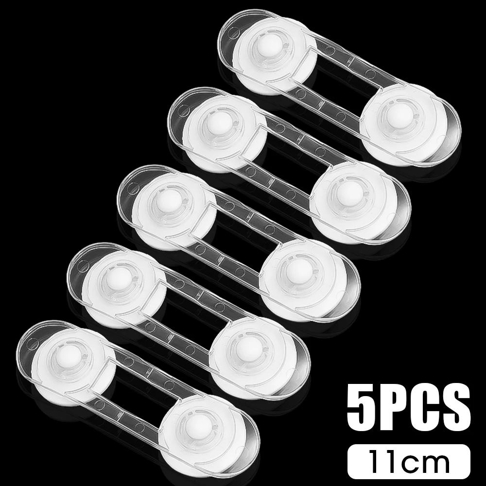 5pcs Baby Transparent Safety Locks Anti-opening Cabinet Open Glass Cabinet Safety Lock Anti-clip Hand Door Lock Fixing Clips
