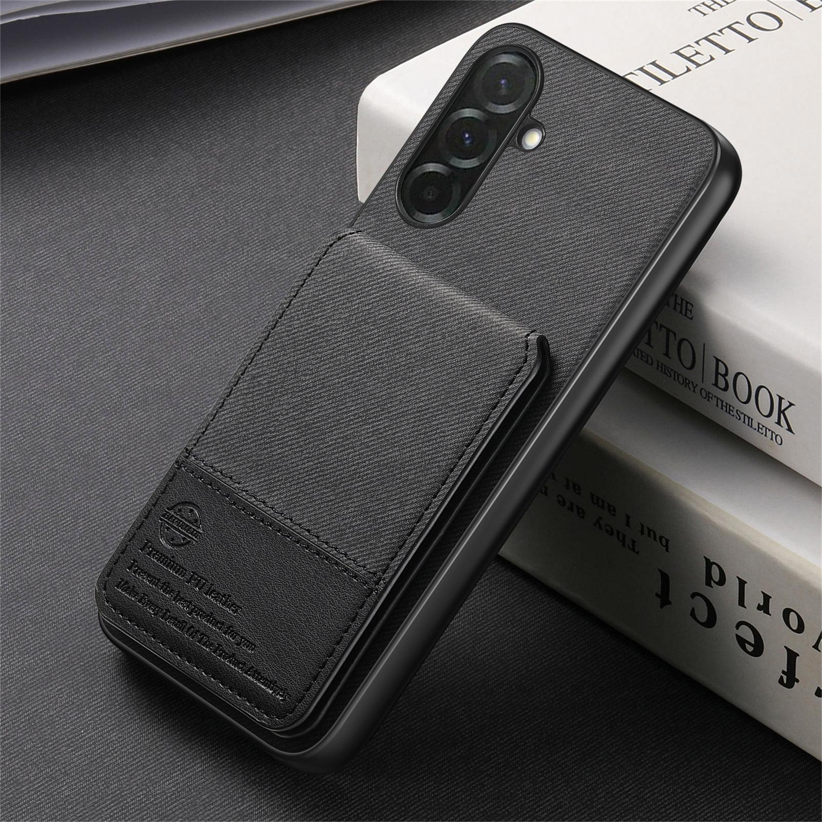 

Vertical Cards Bag Wallet Leather Case For Samsung Galaxy A16 A26 A36 A56 A54 S25 Ultra S24 Plus S23 S22 Pocket KickStand Cover Galaxy A54 чёрный