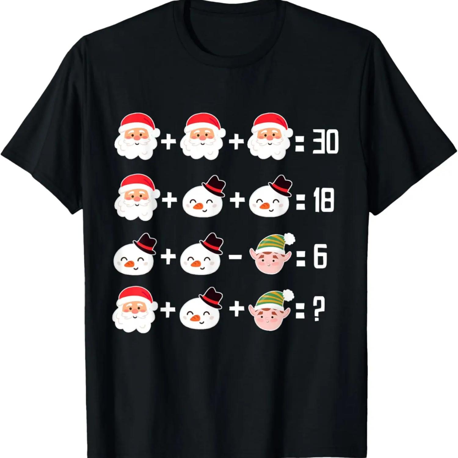 

Рождественская математическая викторина Футболка для учителя математики на Рождество XXXXXL чёрный