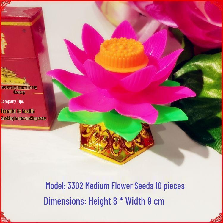 Red Lanterns for Lunar New Year and Qingming, Battery-Operated Everlasting Prayer Lamp