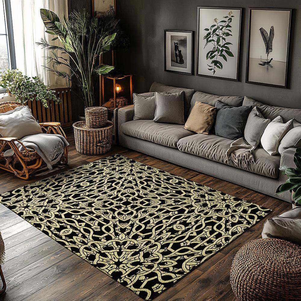 

Elegant Persian Area Rug Non-Slip Floor Mat Vintage Oriental Carpet Home Decor Living Room Runner Durable Washable Design Modern 60cm x 90cm