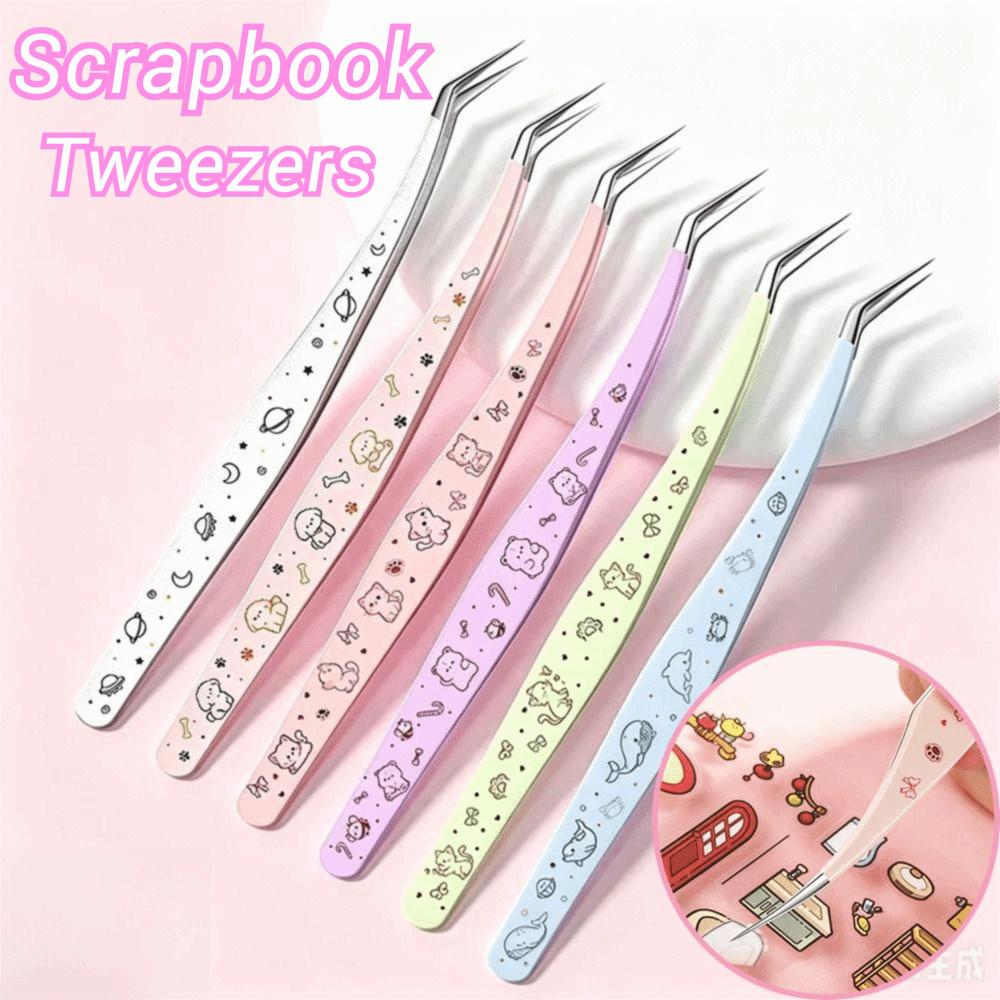 Stainless Steel Scrapbook Tweezers High Precision Lash Extension Tweezer  Eyelash Extension