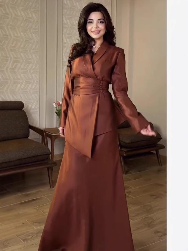 2025 Elegant Autumn European & American Two-Piece Suit: High-Waisted Skirt & Jacket