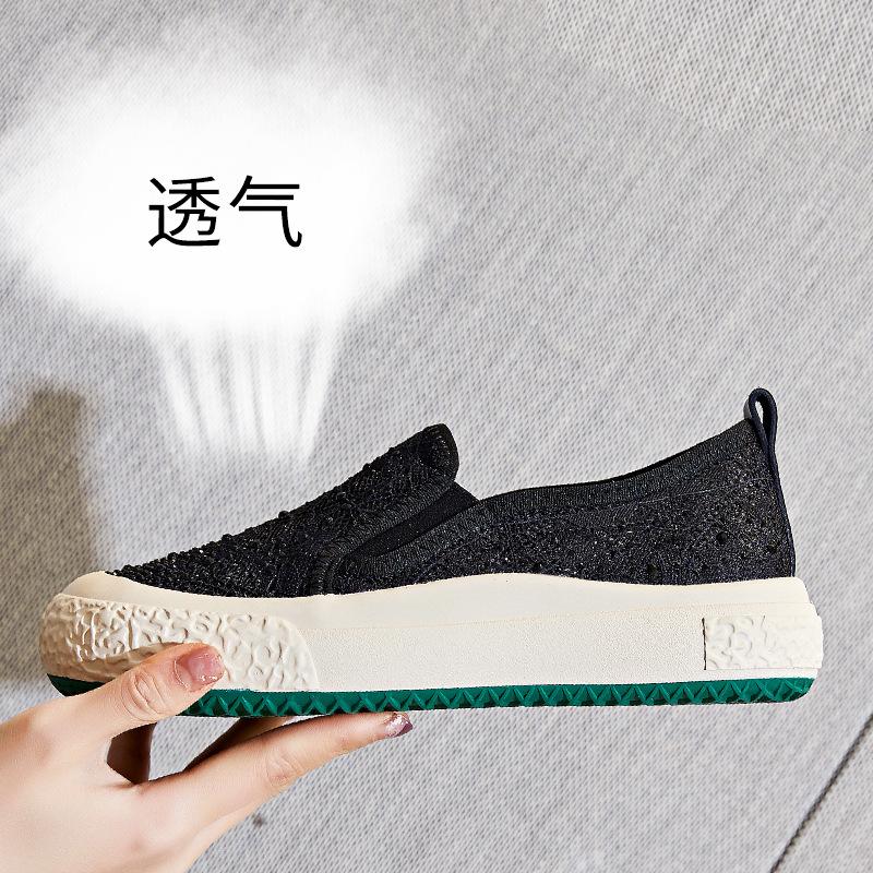 2025 spring and summer new thick-soled fisherman shoes casual leather single shoes women's breathable flat shoes women's one-pedal women's shoes tide