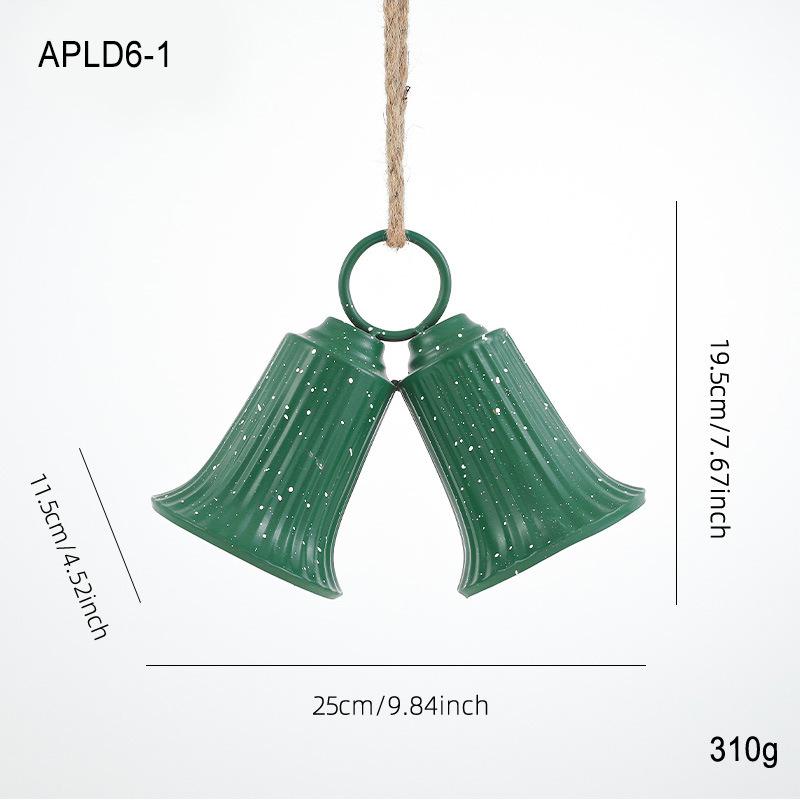 

Double Bell Iron Christmas Ornament for Hanging Decoration Perfect for Adding Festive Touch to Trees Mantels and Tables зелений