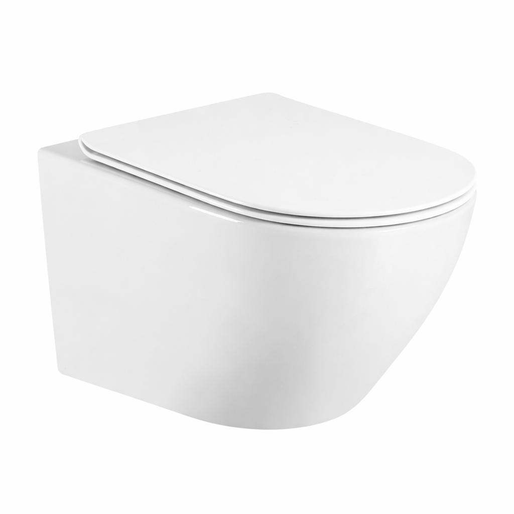 Interno 49 CM rimless wall-hung toilet bowl with W/O seat, white