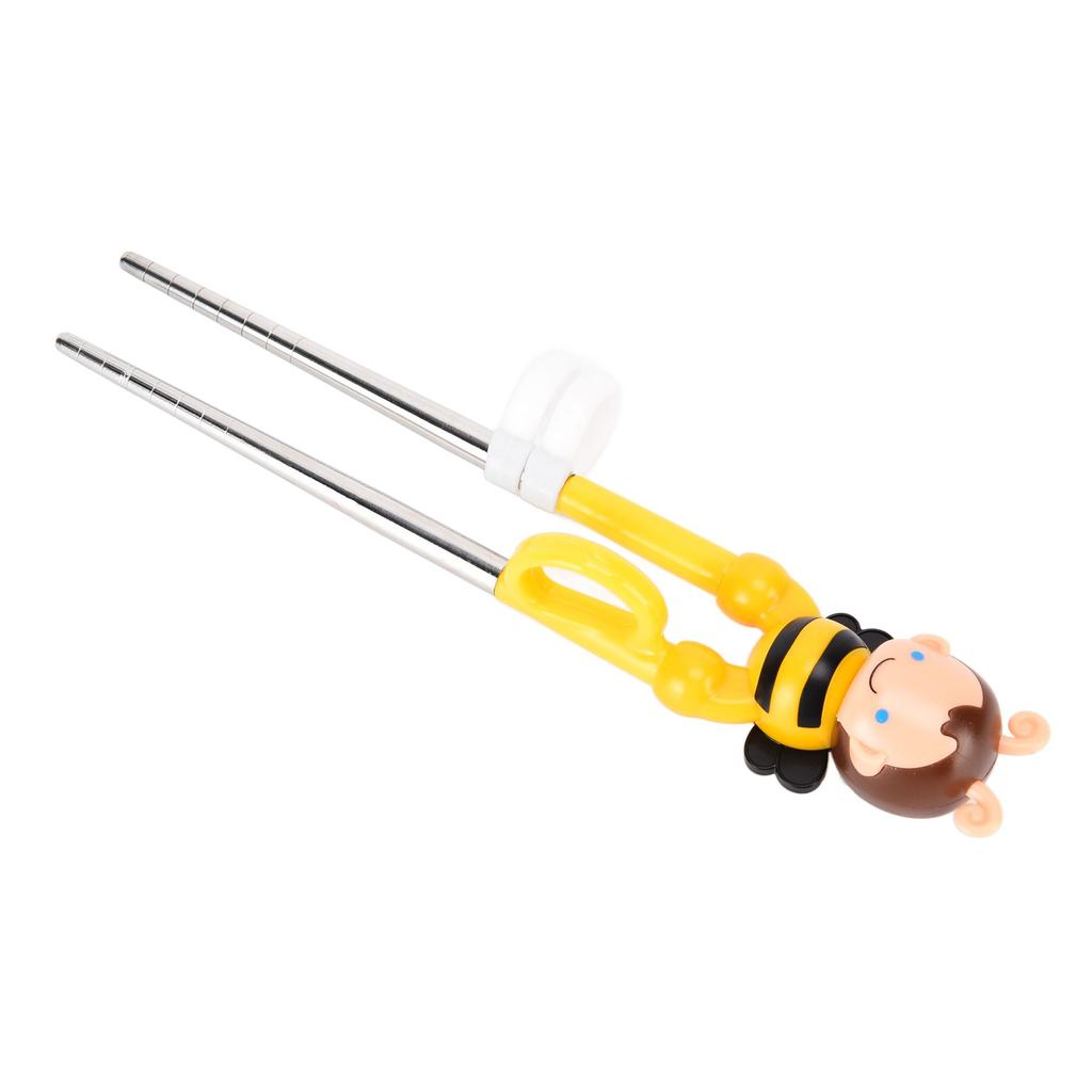Baby Training Chopsticks Cute Animal Shape Soft Silicon Learning Chopsticks Helper for ChildrenYellow Bee